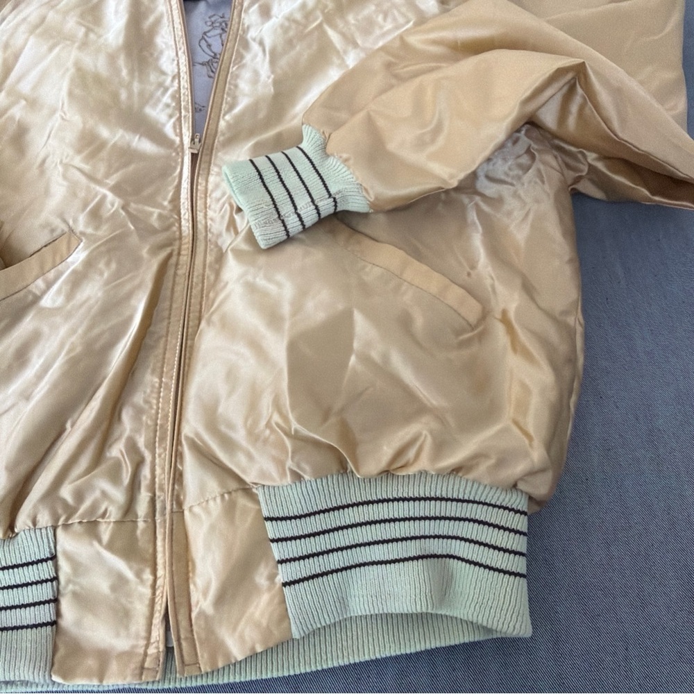 Vintage DeLong Jacket Adult Medium Maroon Satin Bomber USA F-24 - Picture 5 of 6